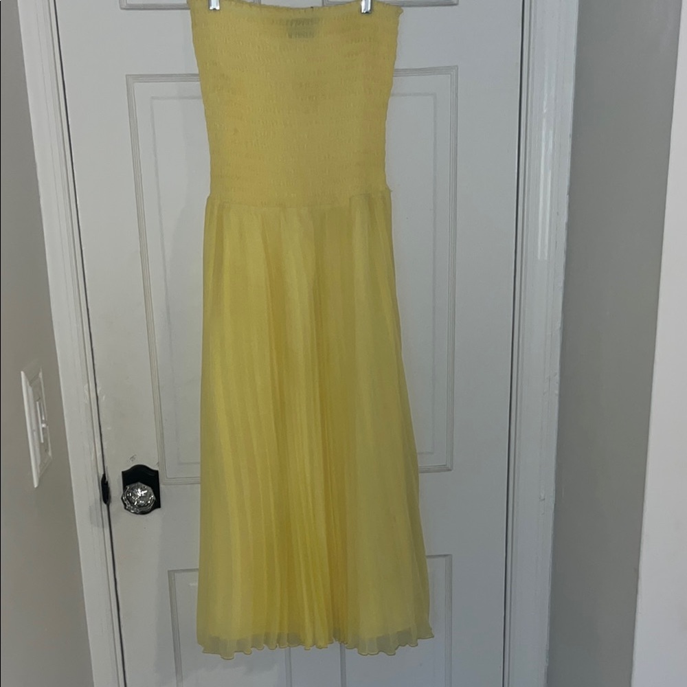 ASOS Yellow Pleated Maxi Dress